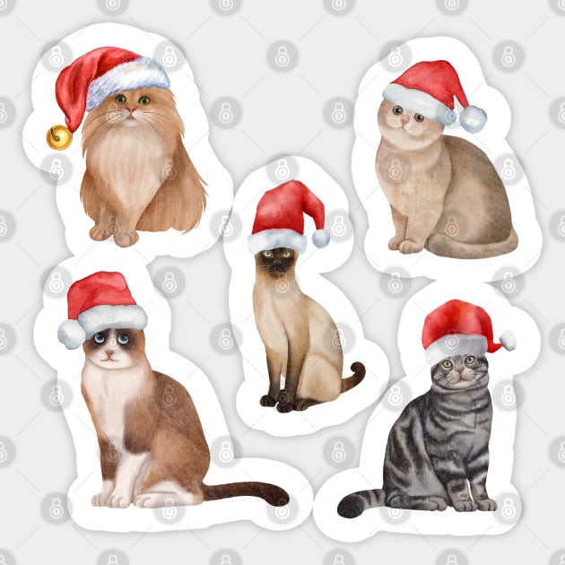 Cute And Lovely Animals With Christmas Sticker by AbstractArt14